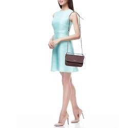 Pre Owned DKNY Burgundy Leather Bryant Flap Crossbody Bag