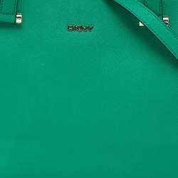 DKNY Green Leather Bryant Park Double Zip Tote