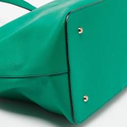 DKNY Green Leather Bryant Park Double Zip Tote