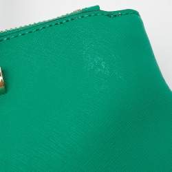 DKNY Green Leather Bryant Park Double Zip Tote