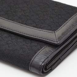 DKNY Black Signature Canvas and Leather Continental Wallet