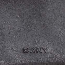 DKNY Black Signature Canvas and Leather Continental Wallet