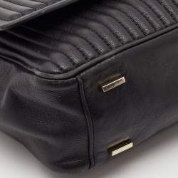  DKNY Black Quilted Leather Gansevoort Flap Top Handle Bag