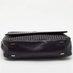  DKNY Black Quilted Leather Gansevoort Flap Top Handle Bag