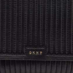  DKNY Black Quilted Leather Gansevoort Flap Top Handle Bag