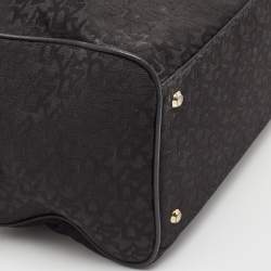 DKNY Black Monogram Canvas and Leather Logo Satchel