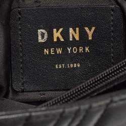 Pre Owned DKNY Black Quilted Leather Flap Shoulder Bag