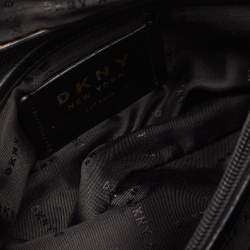Pre Owned DKNY Black Quilted Leather Flap Shoulder Bag