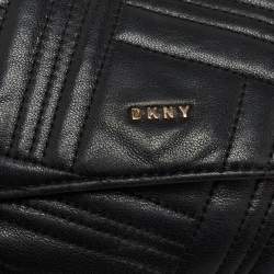 Pre Owned DKNY Black Quilted Leather Flap Shoulder Bag