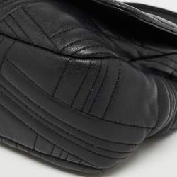 Pre Owned DKNY Black Quilted Leather Flap Shoulder Bag