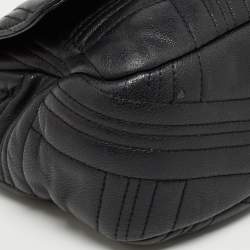 Pre Owned DKNY Black Quilted Leather Flap Shoulder Bag