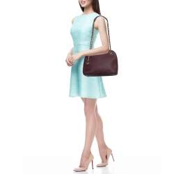 مملوكة مسبقًا DKNY Burgundy Leather Dome Shoulder Bag