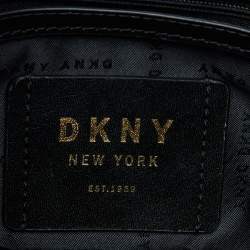 Dkny Red Leather Metal Logo Flap Top Handle Bag