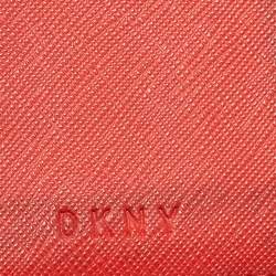 Pre Owned DKNY Red Leather Vela Zip Around Wallet