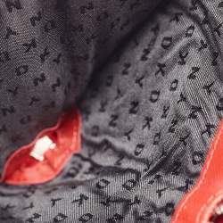 Pre Owned DKNY Red Leather Vela Zip Around Wallet