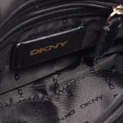 Pre Owned DKNY Black Quilted Leather Flap Shoulder Bag