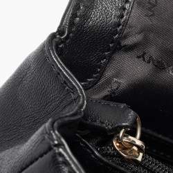 Pre Owned DKNY Black Quilted Leather Flap Shoulder Bag