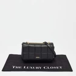Pre Owned DKNY Black Quilted Leather Flap Shoulder Bag