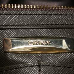 Pre Owned DKNY Navy Blue Croc Embossed Leather Messenger Bag