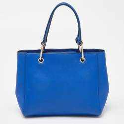 DKNY Blue Leather Julius MD Zip Tote