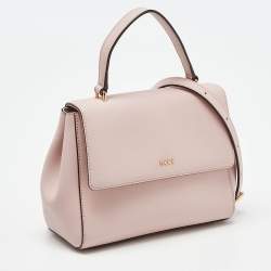 Pre Owned DKNY Pink Leather Flap Top Handle Bag