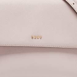 Pre Owned DKNY Pink Leather Flap Top Handle Bag
