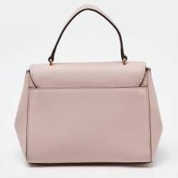 Pre Owned DKNY Pink Leather Flap Top Handle Bag
