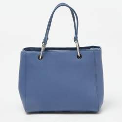 DKNY Blue Leather Julius MD Zip Tote