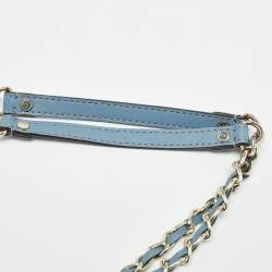 Pre Owned Dkny Light Blue Leather Camille Dome Shoulder Bag