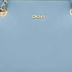 Pre Owned Dkny Light Blue Leather Camille Dome Shoulder Bag