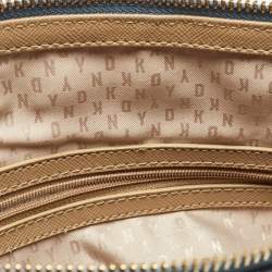 Pre Owned Dkny Light Blue Leather Camille Dome Shoulder Bag