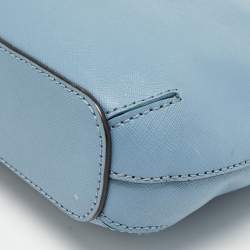 Pre Owned Dkny Light Blue Leather Camille Dome Shoulder Bag