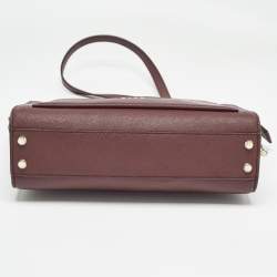 DKNY Brick Burgundy Saffiano Leather Ava Crossbody Bag