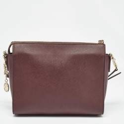 DKNY Brick Burgundy Saffiano Leather Ava Crossbody Bag