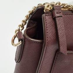 DKNY Brick Burgundy Saffiano Leather Ava Crossbody Bag