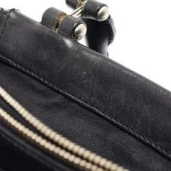 DKNY Black Monogram Canvas and Leather Tote