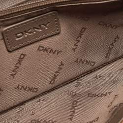 DKNY Brown Saffiano Leather Flap Wallet on Chain