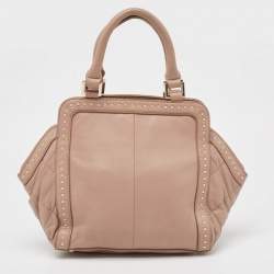 DKNY Old Rose Leather Studded Satchel