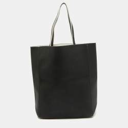 Pre Owned DKNY Black Leather Logo Embossed Shopper Tote