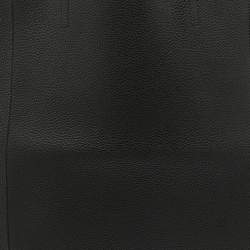 Pre Owned DKNY Black Leather Logo Embossed Shopper Tote