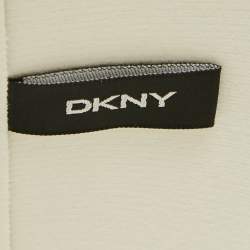 Pre Owned DKNY Black Leather Logo Embossed Shopper Tote