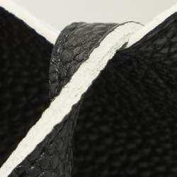 Pre Owned DKNY Black Leather Logo Embossed Shopper Tote