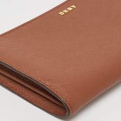 DKNY Brown Leather Wristlet Wallet