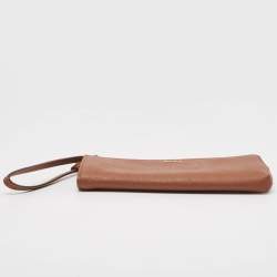 DKNY Brown Leather Wristlet Wallet