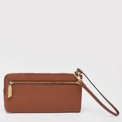 DKNY Brown Leather Wristlet Wallet