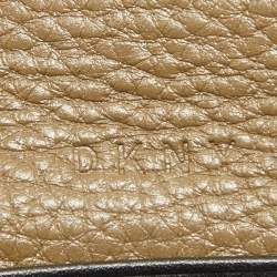 DKNY Olive Green Leather Flap Compact Wallet