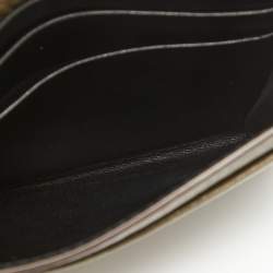 DKNY Olive Green Leather Flap Compact Wallet
