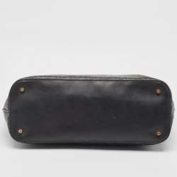 Pre Owned Dkny Black Monogram Coated Canvas and Leather Top Zip Tote