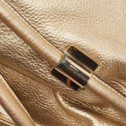 DKNY Gold Leather Metal Detail Tote