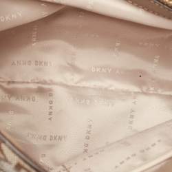 Pre Owned DKNY Beige Signature Coated Canvas and Leather Chain Tote